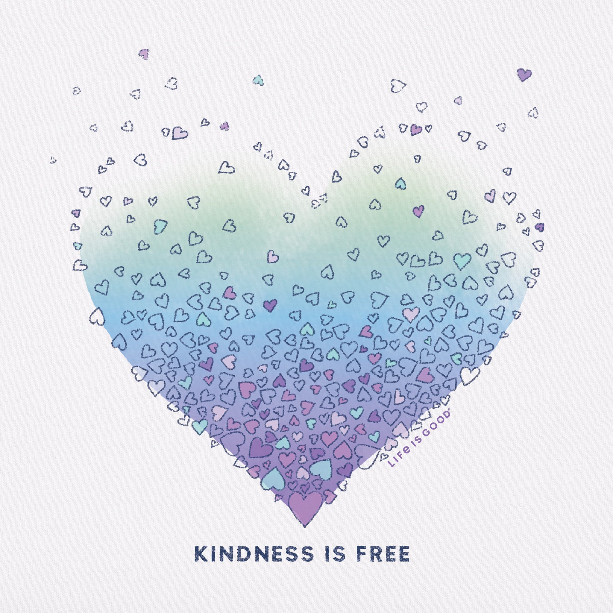 Women's Kindness is Free Evaporating Heart Short Sleeve Vee