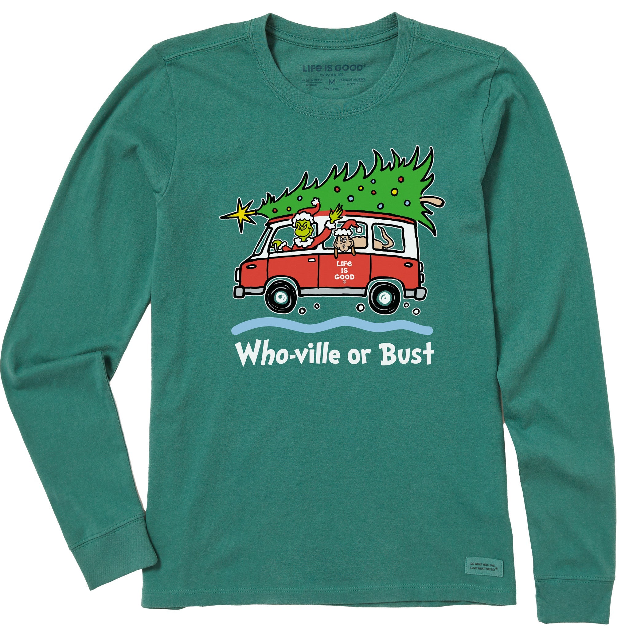 Women's Grinch and Max Who-Ville Or Bust Long Sleeve Crusher Tee