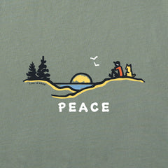 Men's Peace Beach Sunrise Short Sleeve Crusher Tee