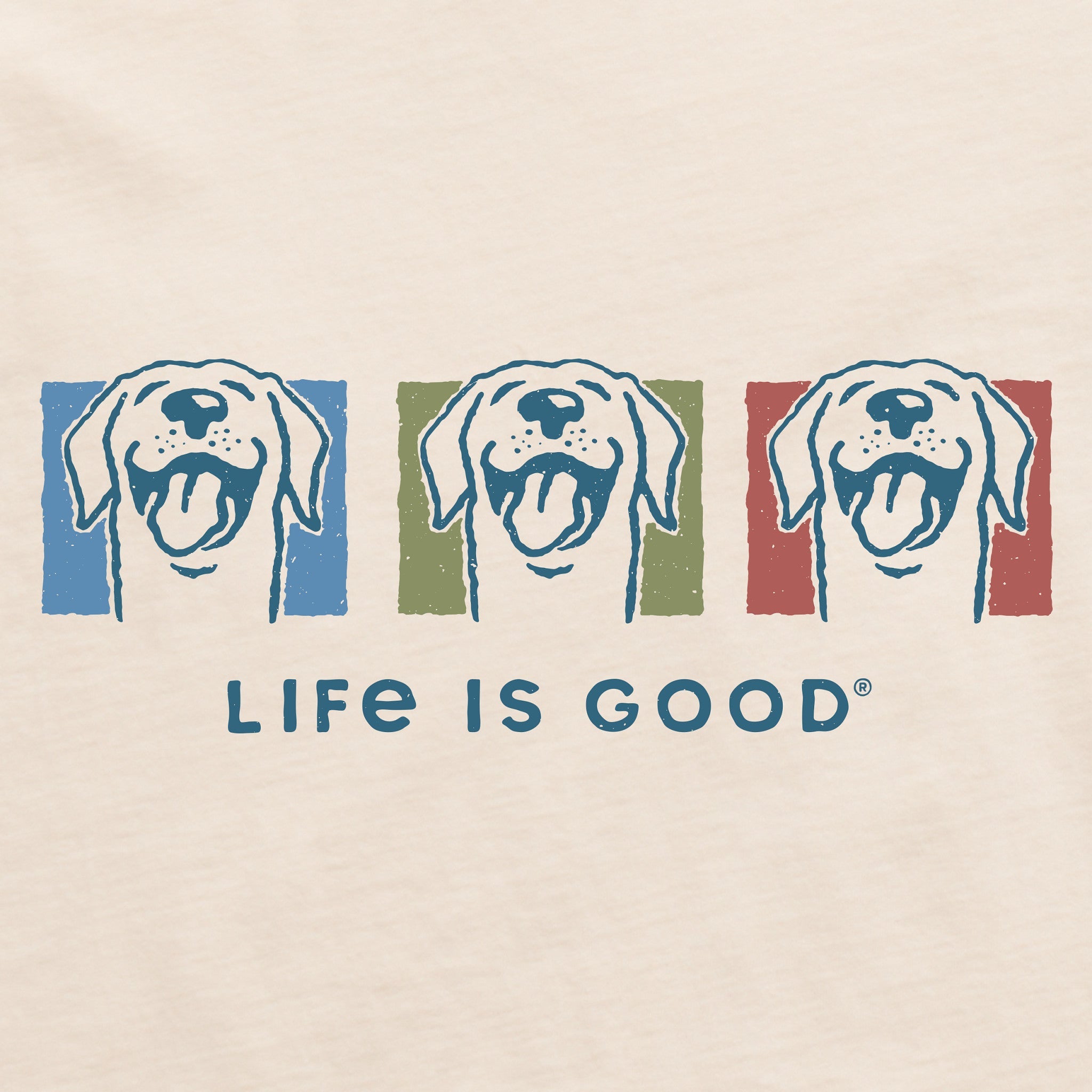 Men's Three Happy Dogs Short Sleeve Crusher Tee