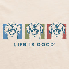 Men's Three Happy Dogs Short Sleeve Crusher Tee