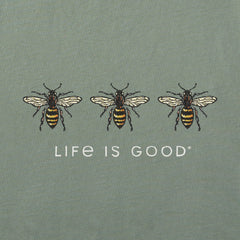 Men's Three Sketchy Bees Short Sleeve Crusher Tee