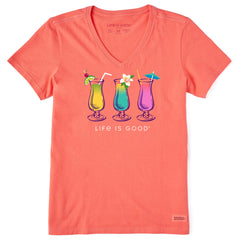 Women's 3 Cocktails Short Sleeve Vee