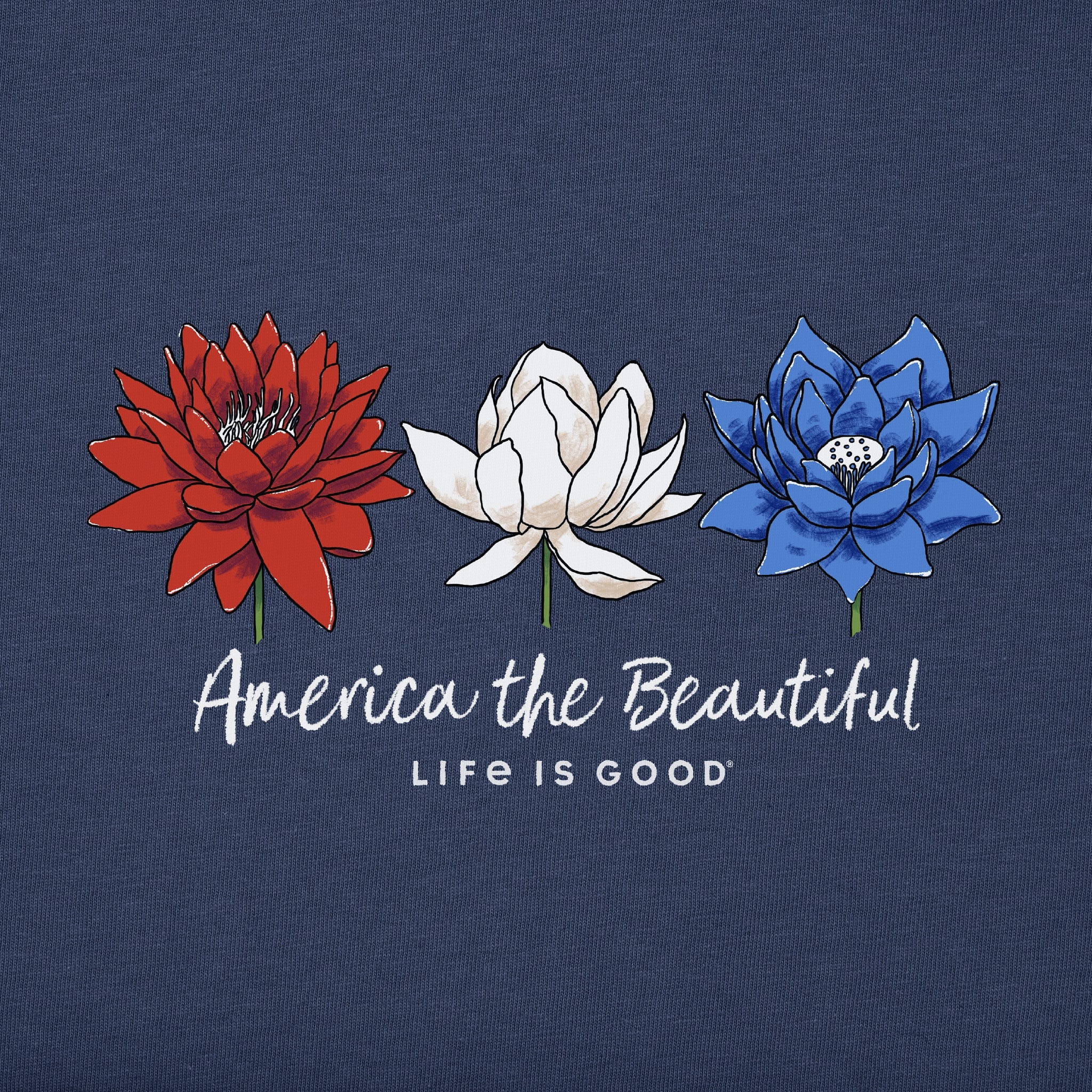 Women's America the Beautiful Lotus Short Sleeve Vee