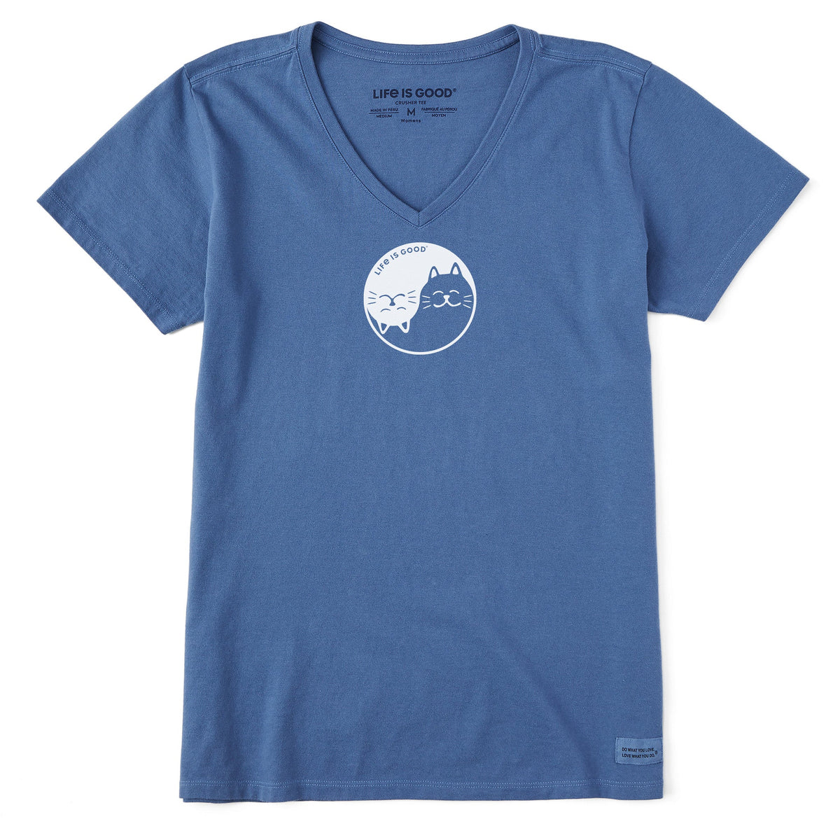 Women's Cat Yin and Yang Short Sleeve Vee