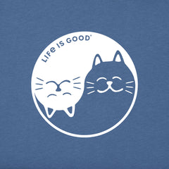 Women's Cat Yin and Yang Short Sleeve Vee