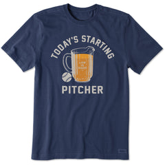 Men's Today's Starting Pitcher Short Sleeve Crusher Tee