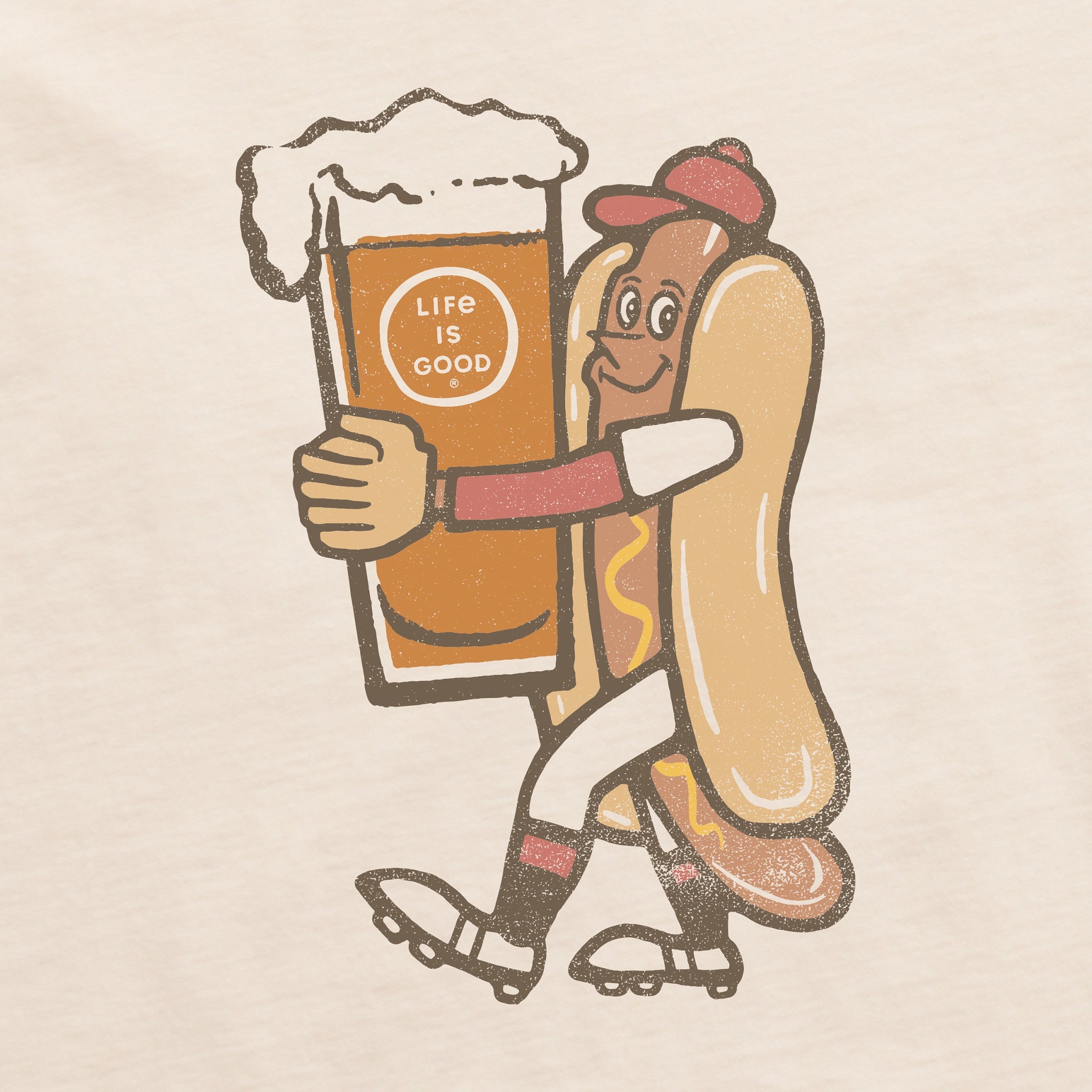 Men's Hotdog Mascot Short Sleeve Crusher Tee