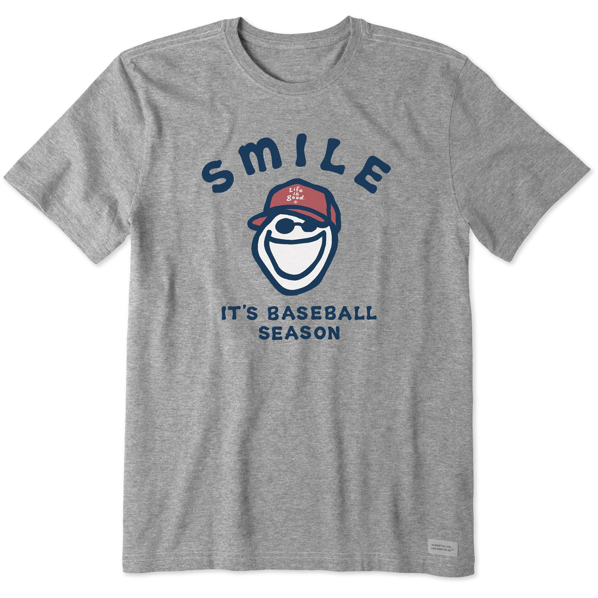 Men's Jake Smile It's Baseball Season Short Sleeve Crusher Tee