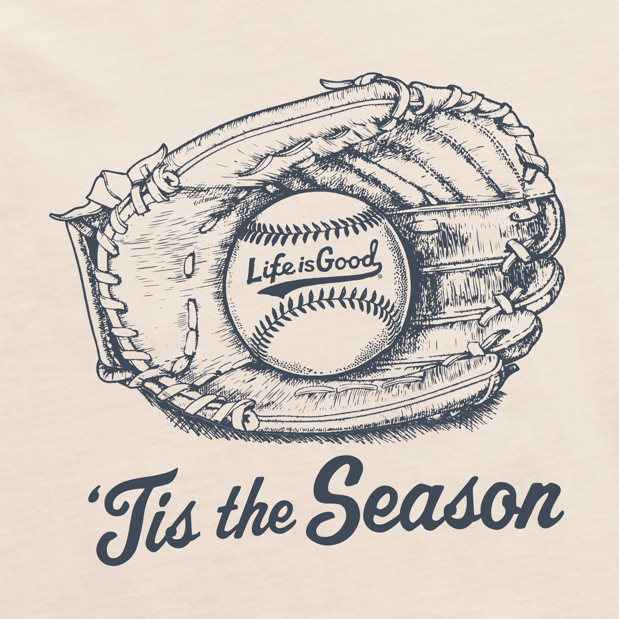 Women's 'Tis the Season Baseball Glove Short Sleeve Crusher Vee