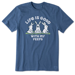 Men's LIG With My Peeps Bunnies Short Sleeve Crusher Tee