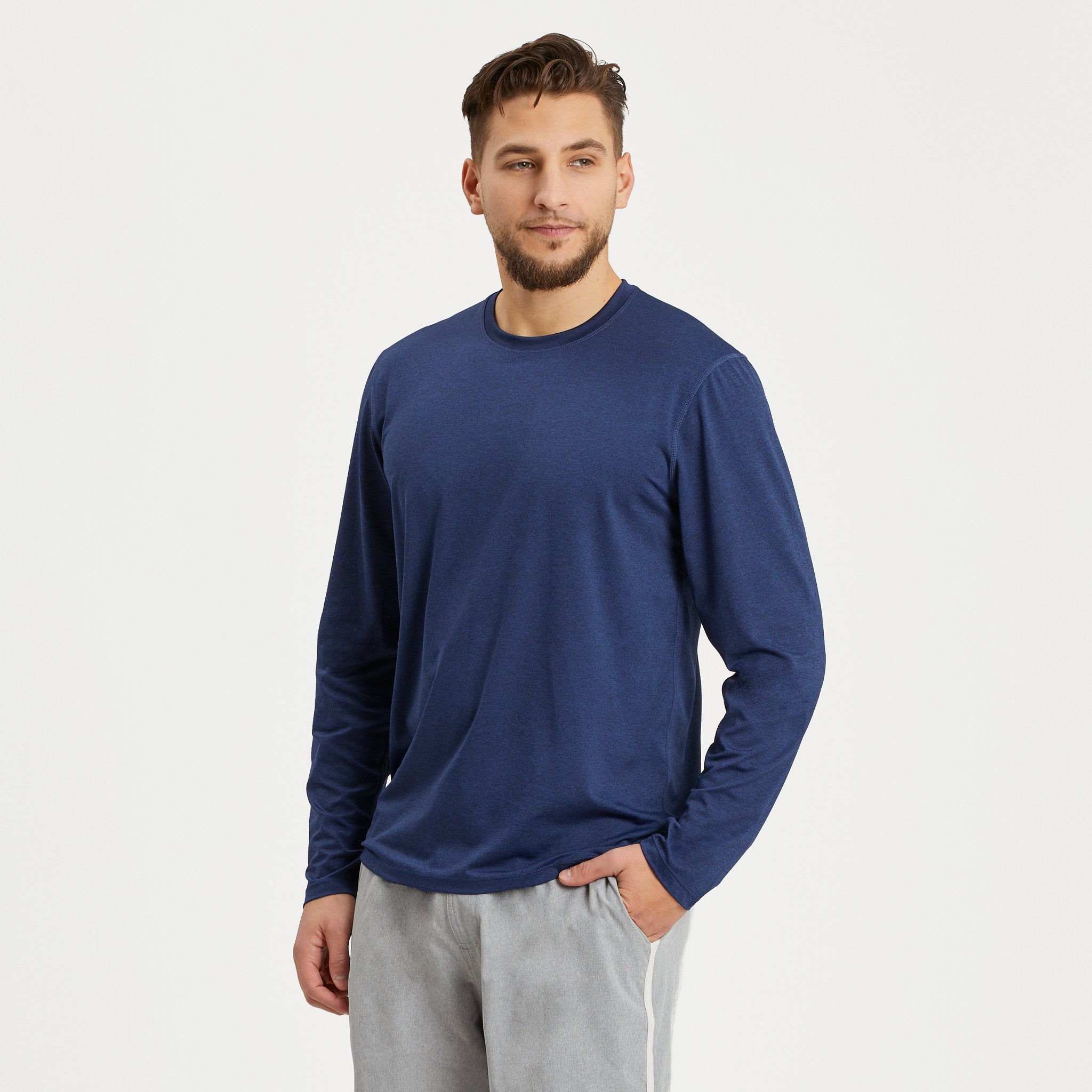 Men's Solid Long Sleeve Active Tee