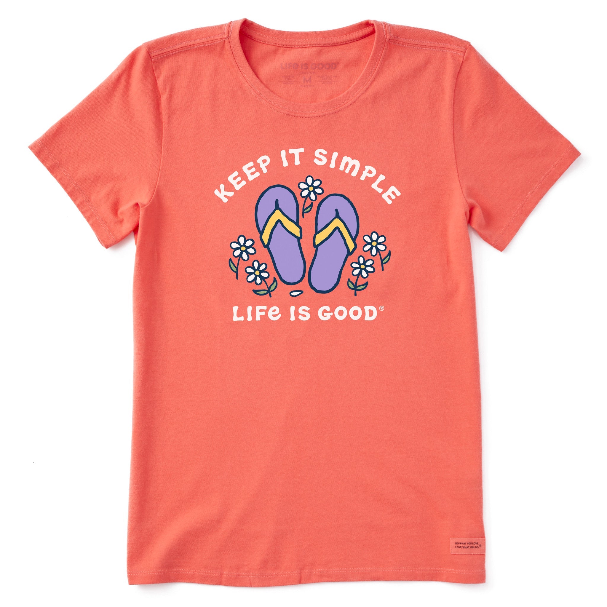 Women's Keep it Simple Flip Flops and Daisies Short Sleeve Tee