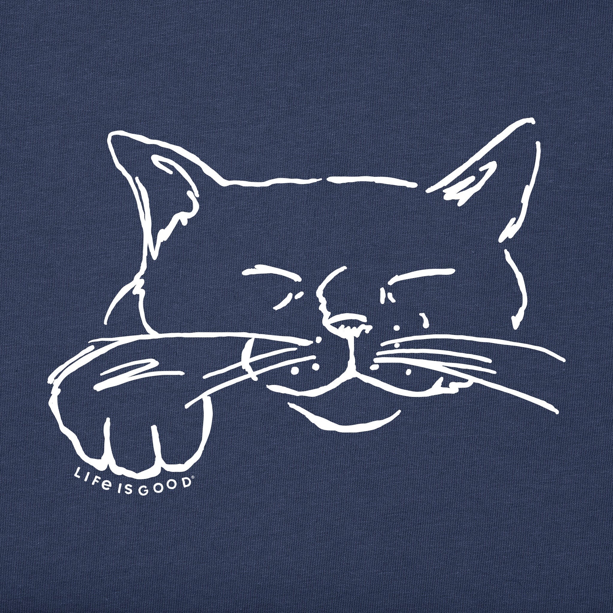 Men's Relaxed Cat Line Drawing Short Sleeve Crusher Tee