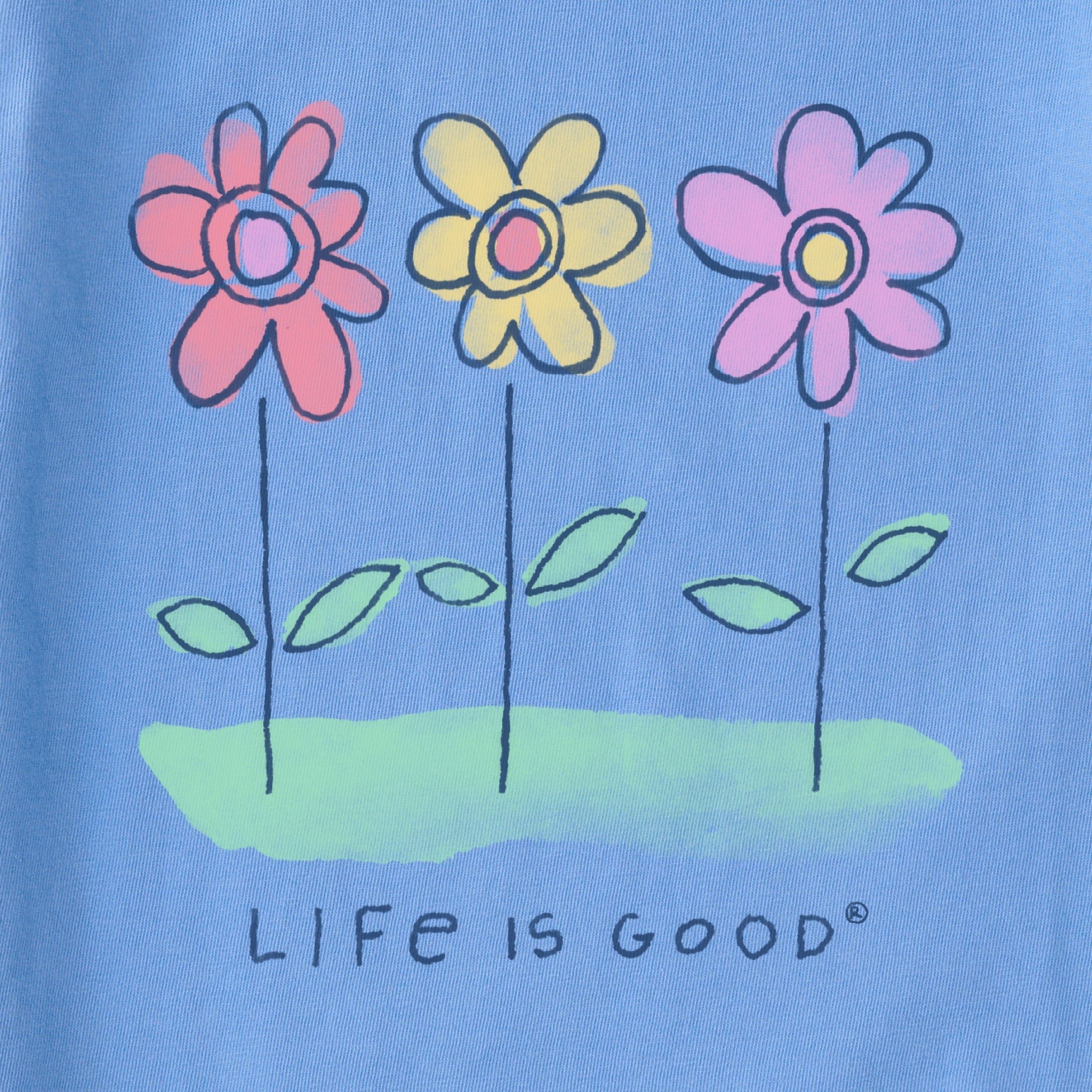 Women's 3 Happy Flowers Short Sleeve Tee