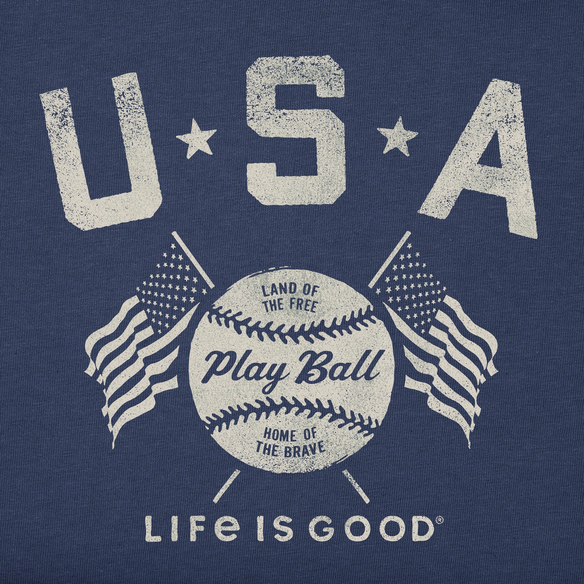 Men's USA Baseball with Flags Short Sleeve Tee