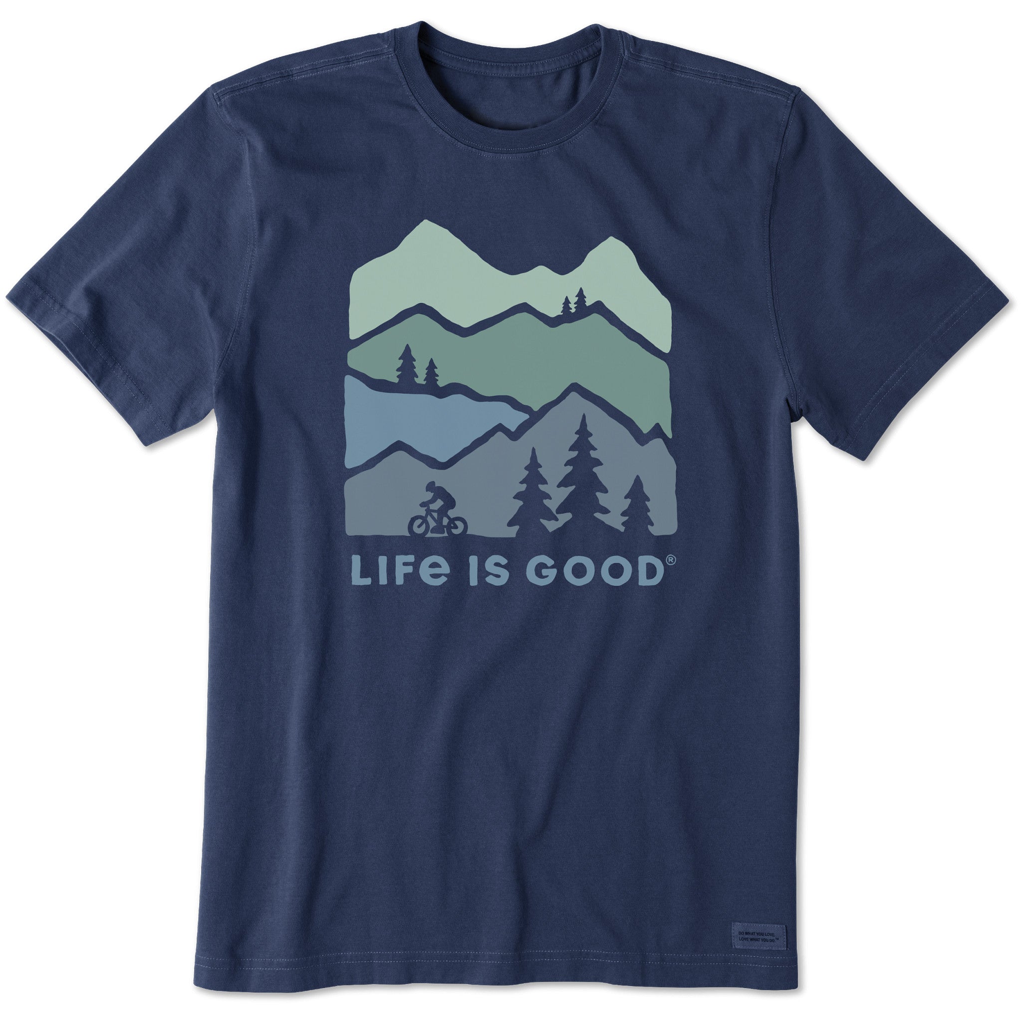 Men's Mountain Bike Landscape Silhouette Short Sleeve Tee