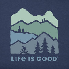 Men's Mountain Bike Landscape Silhouette Short Sleeve Tee