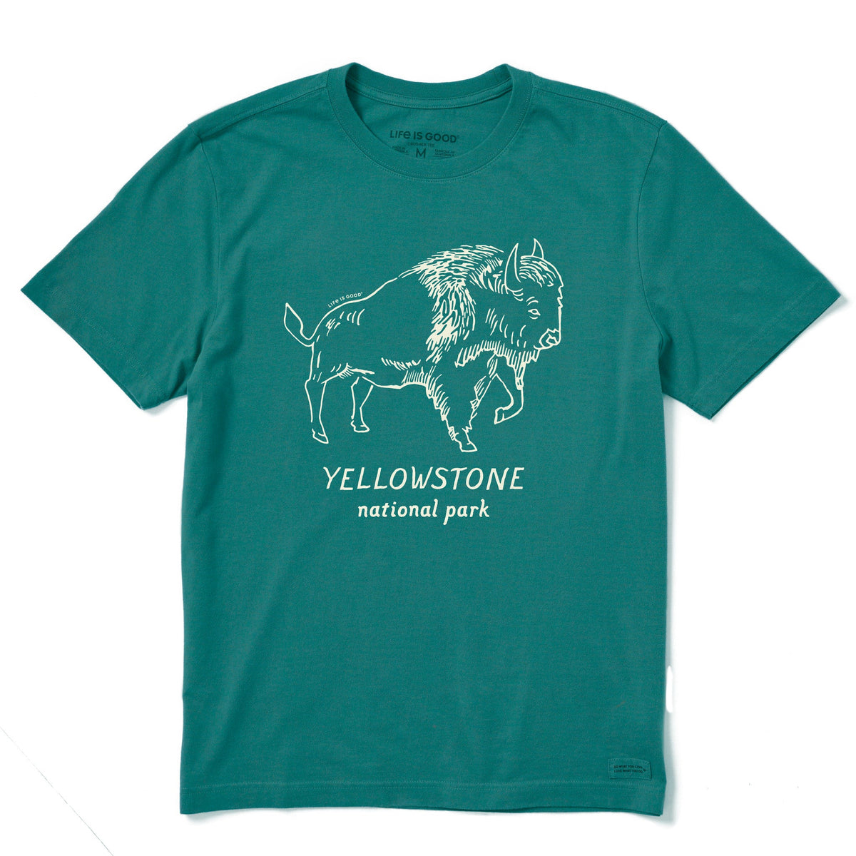 Men's Yellowstone Hand Drawn Bison Short Sleeve Crusher Tee