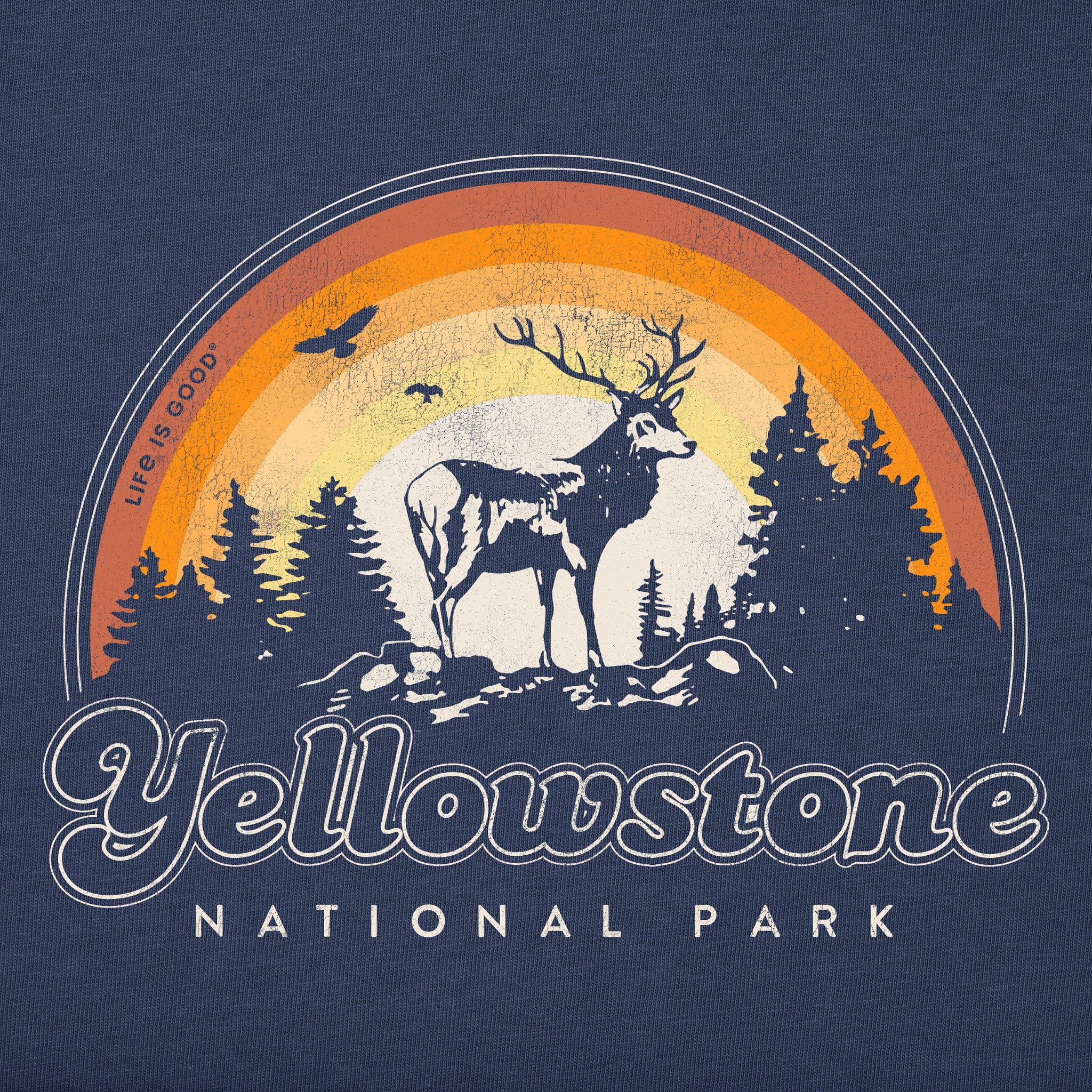 Men's Yellowstone National Park Buck Short Sleeve Crusher Tee