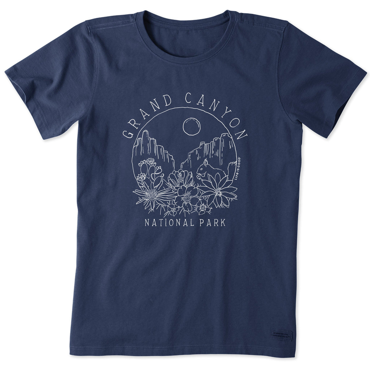 Women's Grand Canyon Line Drawing Short Sleeve Crusher Tee