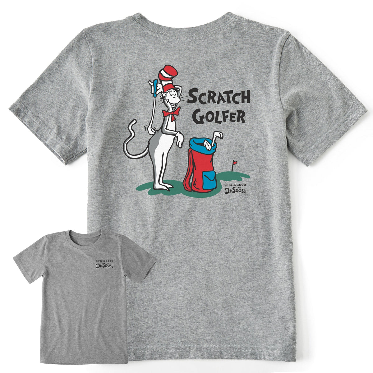 Kids The Cat Scratch Golfer Short Sleeve Crusher Tee