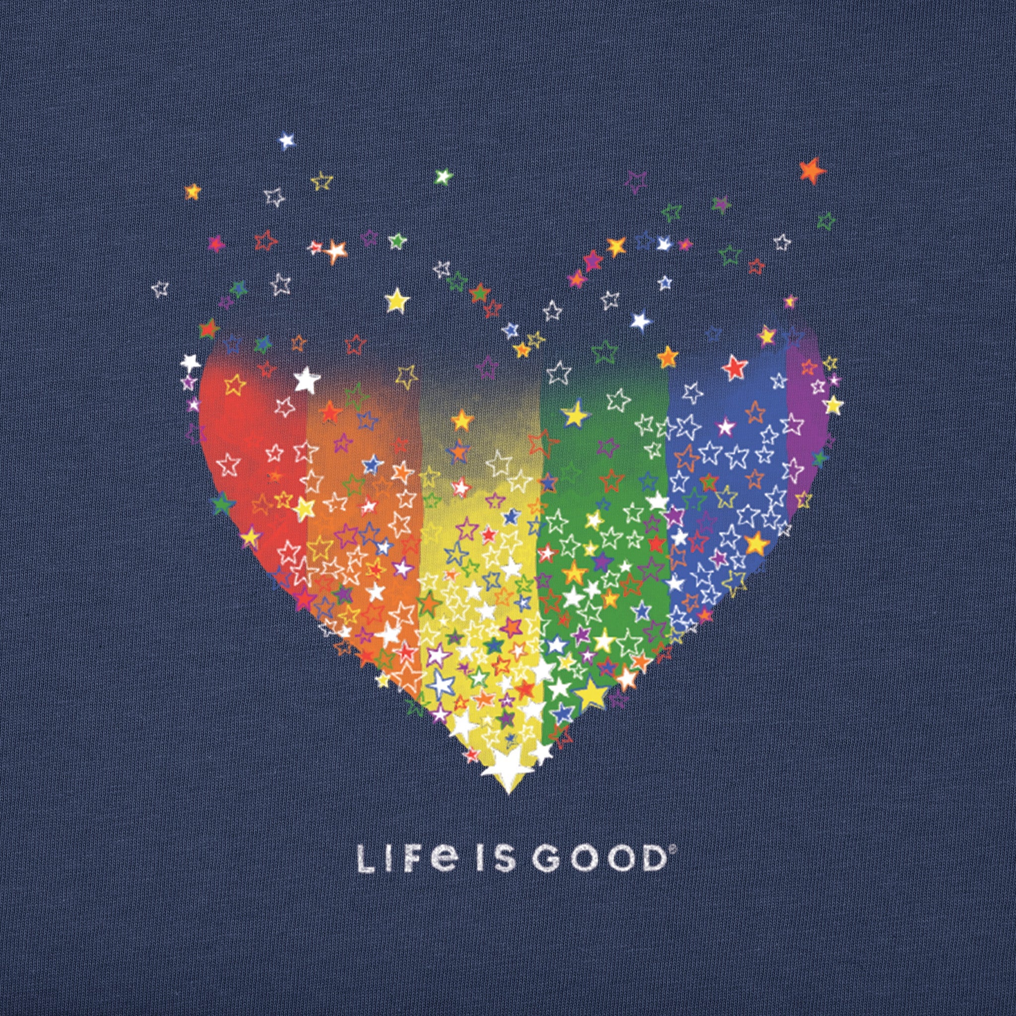 Women's Evaporating Rainbow Heart Simply True Fleece Crew
