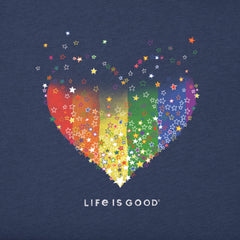 Women's Evaporating Rainbow Heart Simply True Fleece Crew