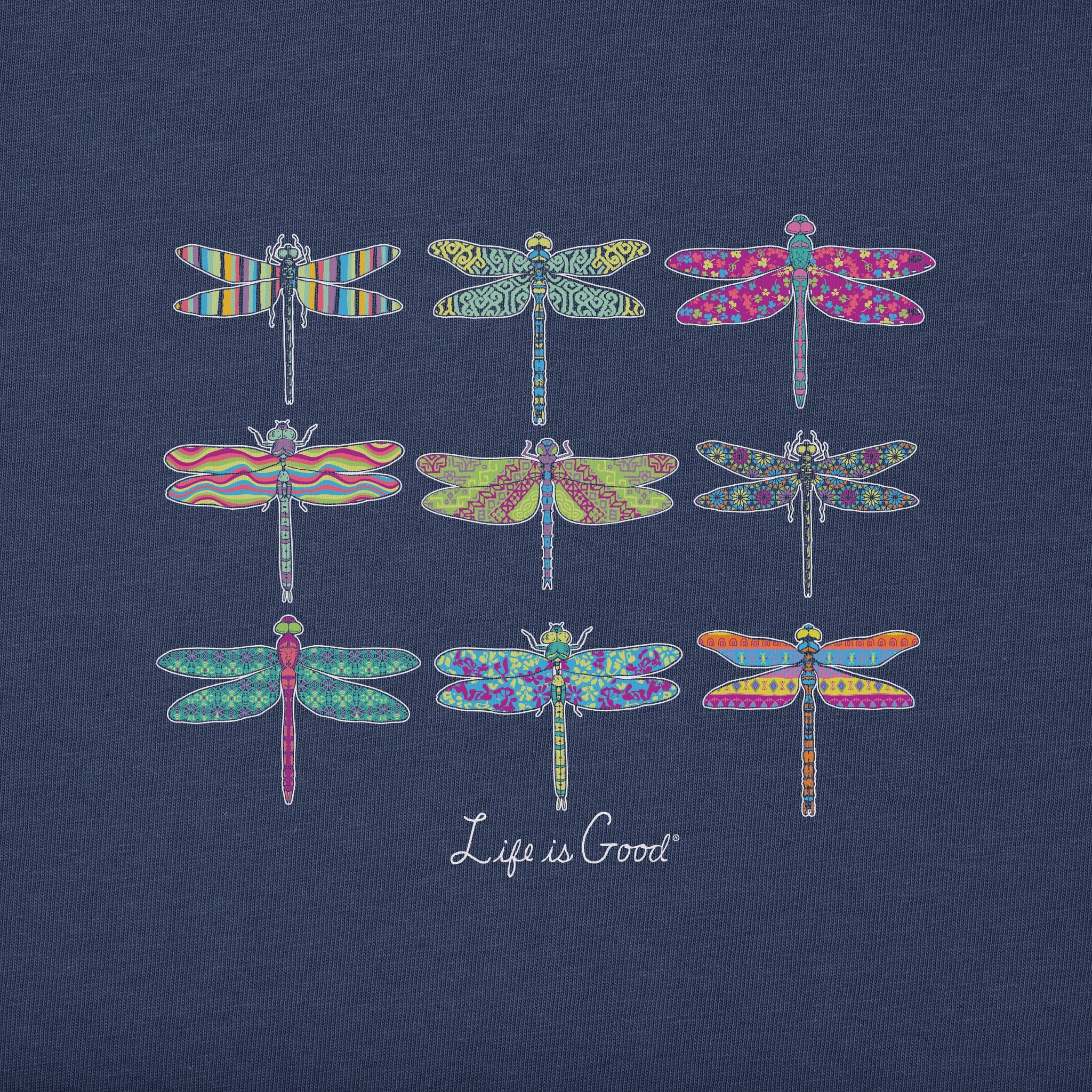 Women's Colorful Dragonflies Simply True Fleece Crew