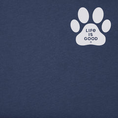Men's Vertical USA Flag Dog Paws Short Sleeve Crusher Tee