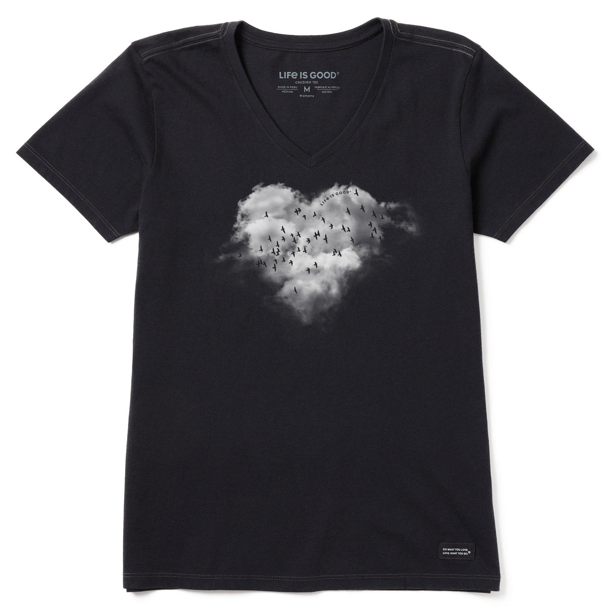 Women's Heart Clouds Short Sleeve Vee