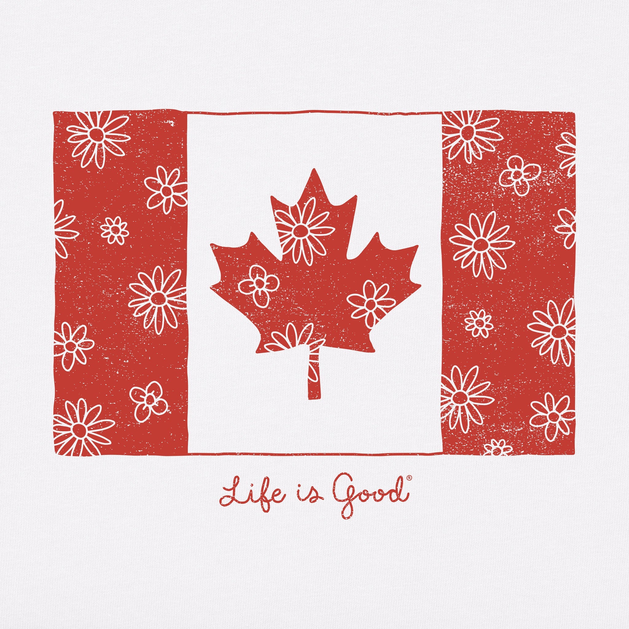 Women's Canadian Flag Daisies Short Sleeve Tee