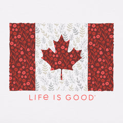 Women's Canadian Flag Wildflowers Short Sleeve Vee