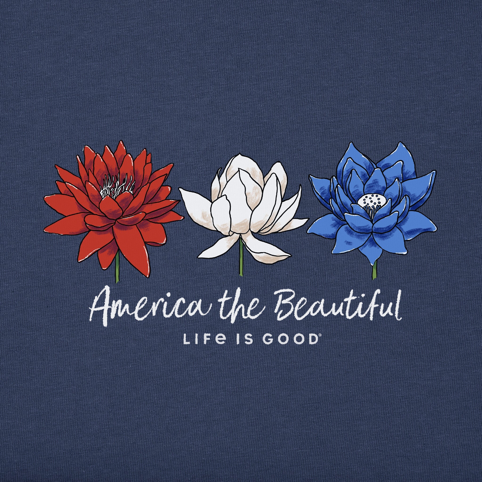 Women's America the Beautiful Lotus Short Sleeve Vee