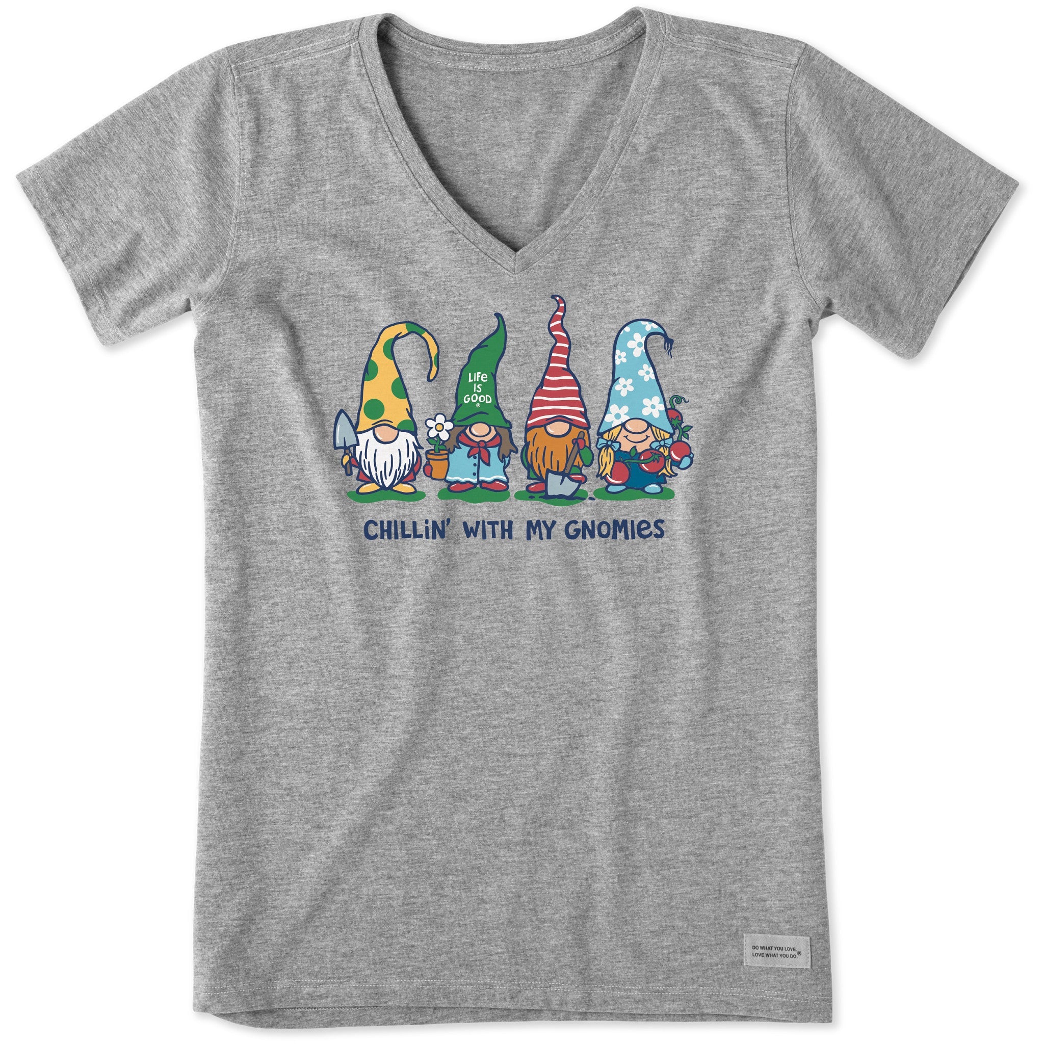 Women's Garden Gnomies Chillin' Short Sleeve Vee