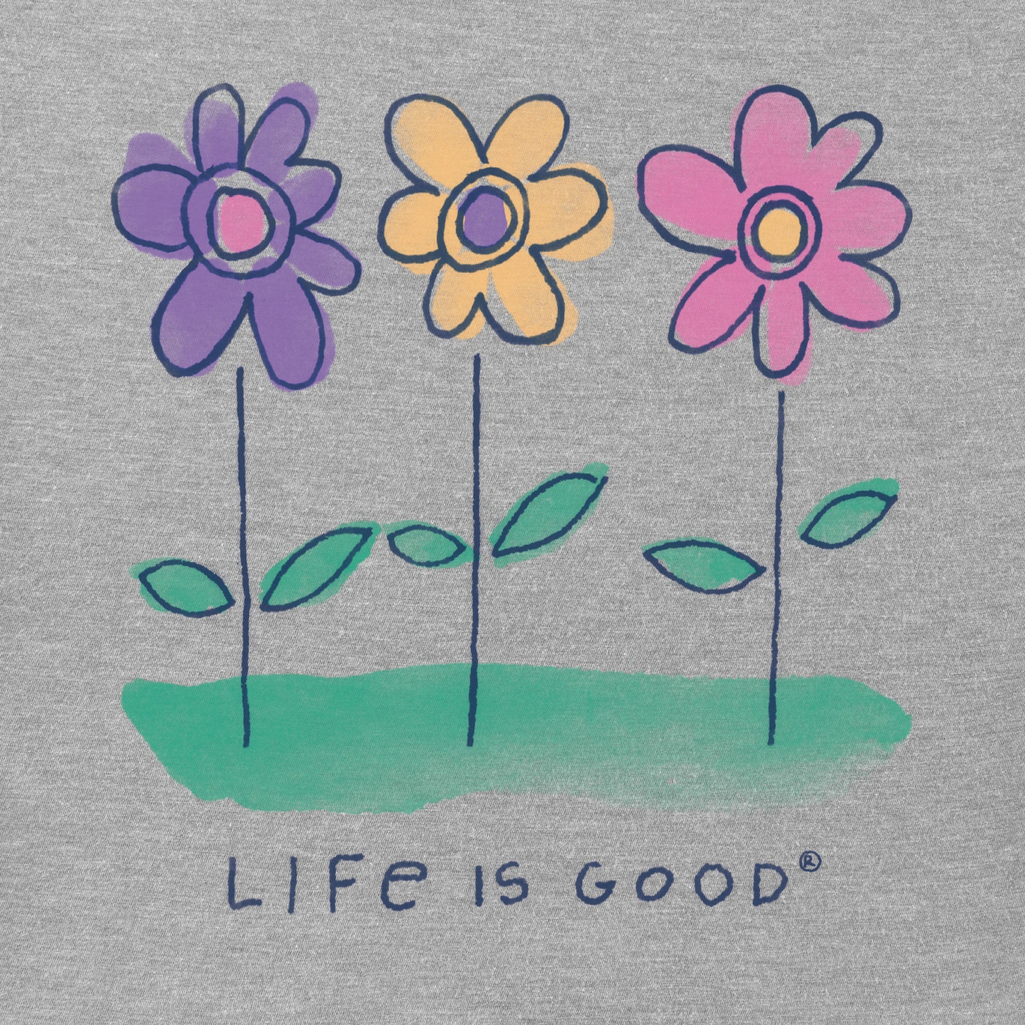 Women's 3 Happy Flowers Short Sleeve Tee