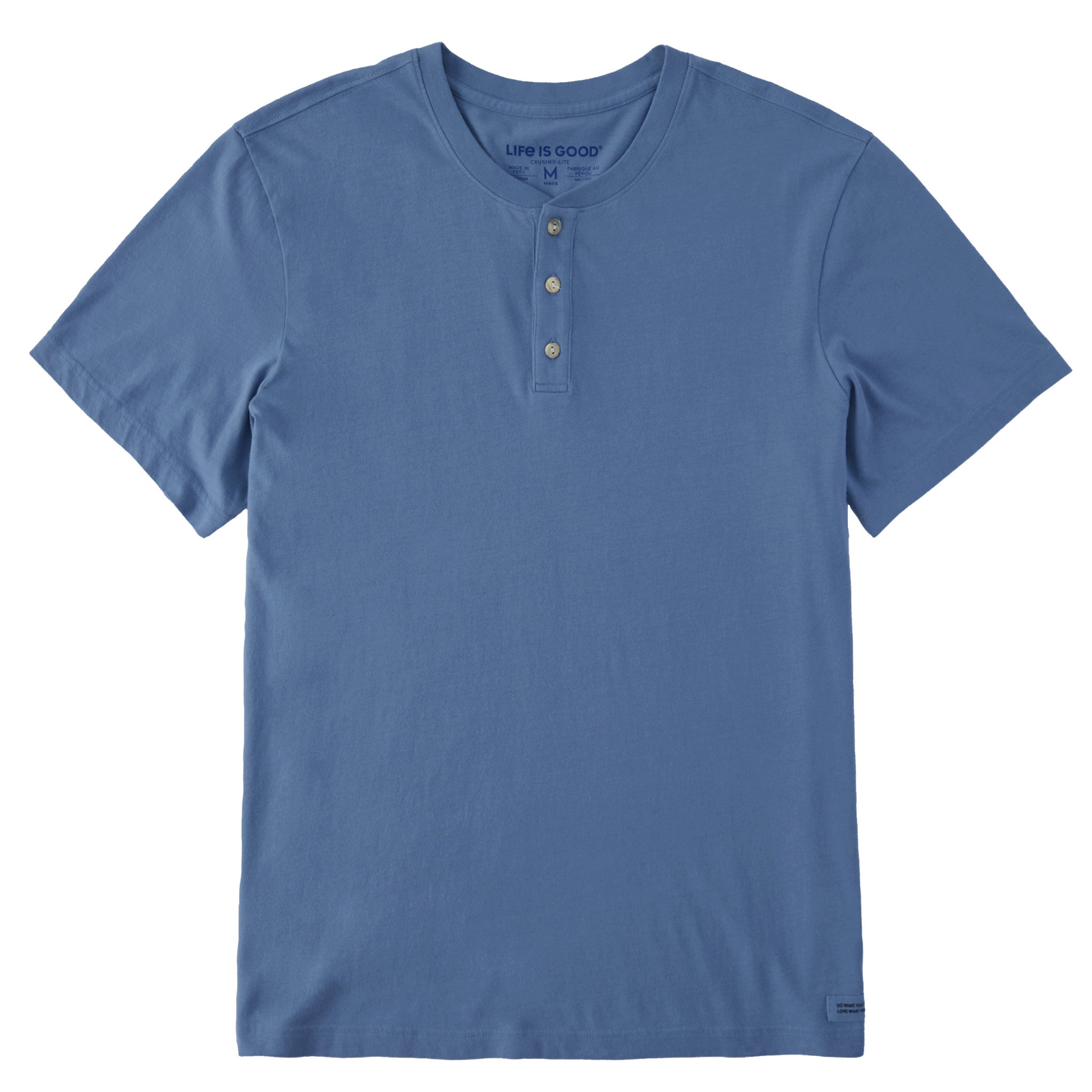 Men's Solid Short Sleeve Crusher-LITE Henley
