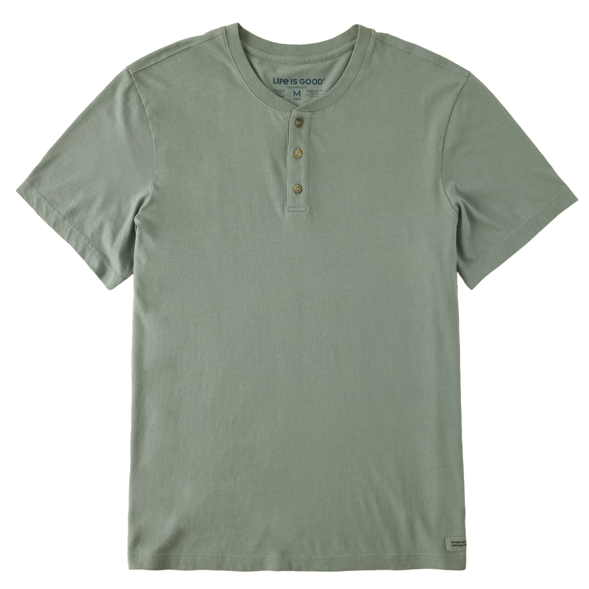 Men's Solid Short Sleeve Crusher-LITE Henley