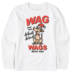 Kids Retro color Max Wags Long Sleeve Crusher Tee