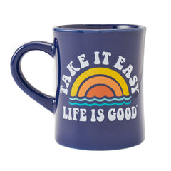 Take It Easy Rainbow Waves Diner Mug