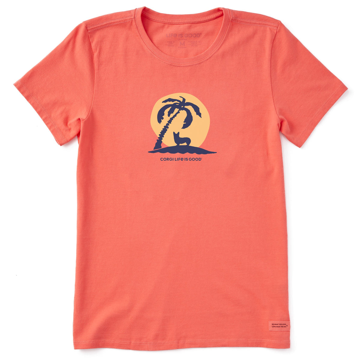 Women's Corgi Palm Tree Short Sleeve Crusher Tee