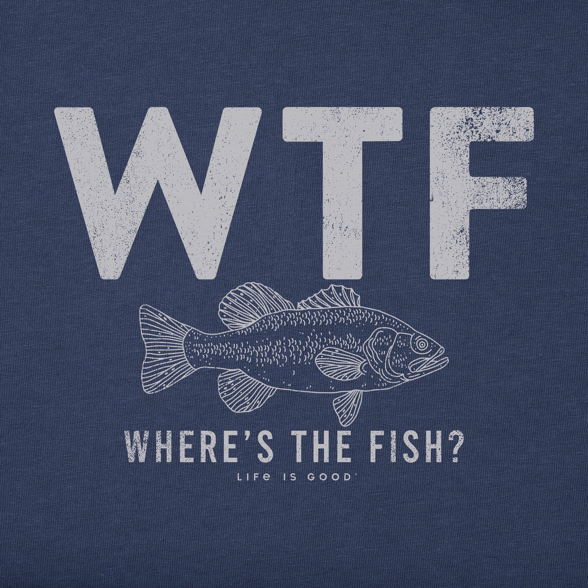 Men's WTF Line Drawing Bass Long Sleeve Crusher Tee