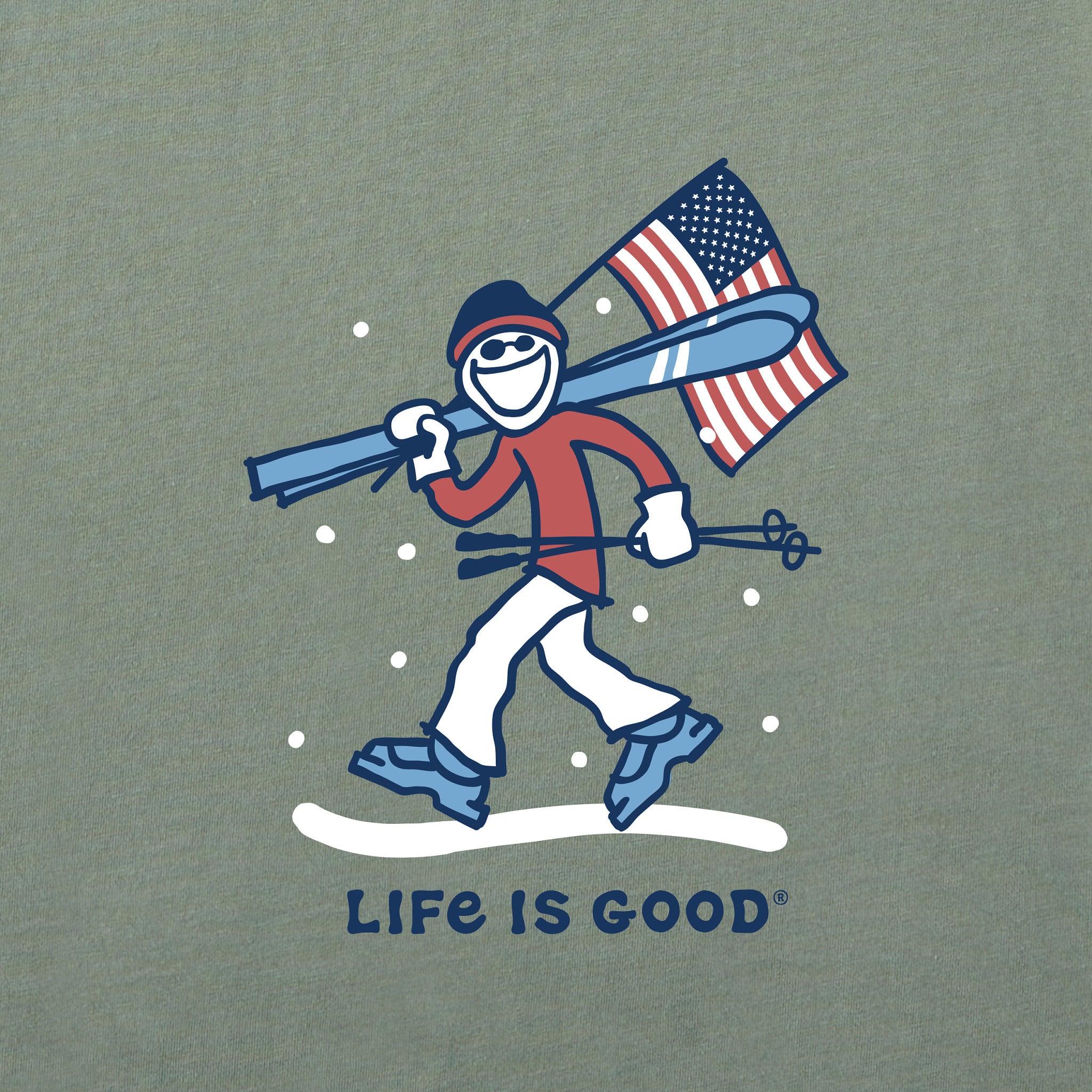 Men's Jake Ski USA Long Sleeve Crusher Tee