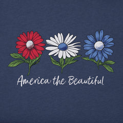 Women's America the Beautiful Daisies Long Sleeve Crusher Vee