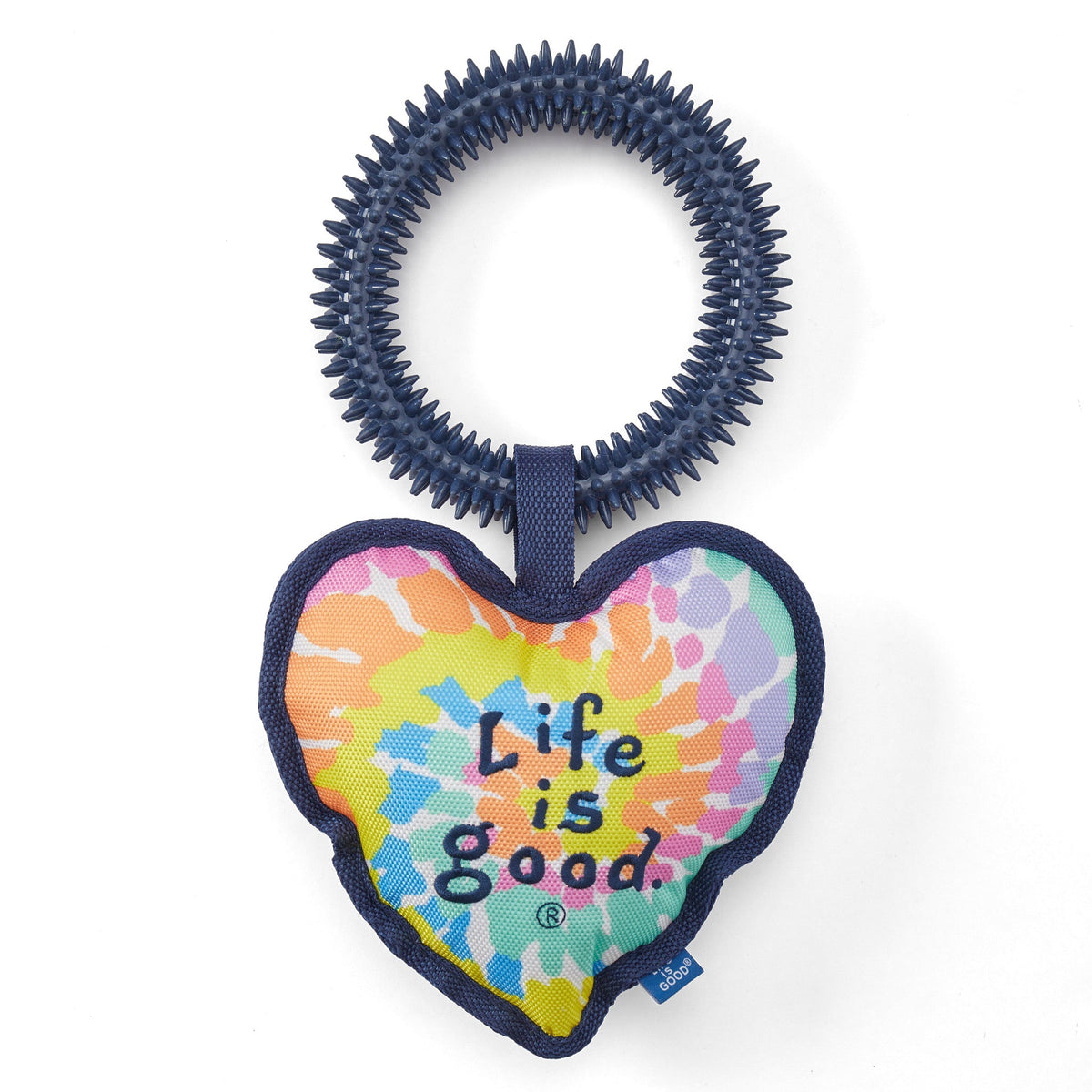 Vintage Tie Dye Multi Heart Jumbo Oxford and Spike Dog Toy