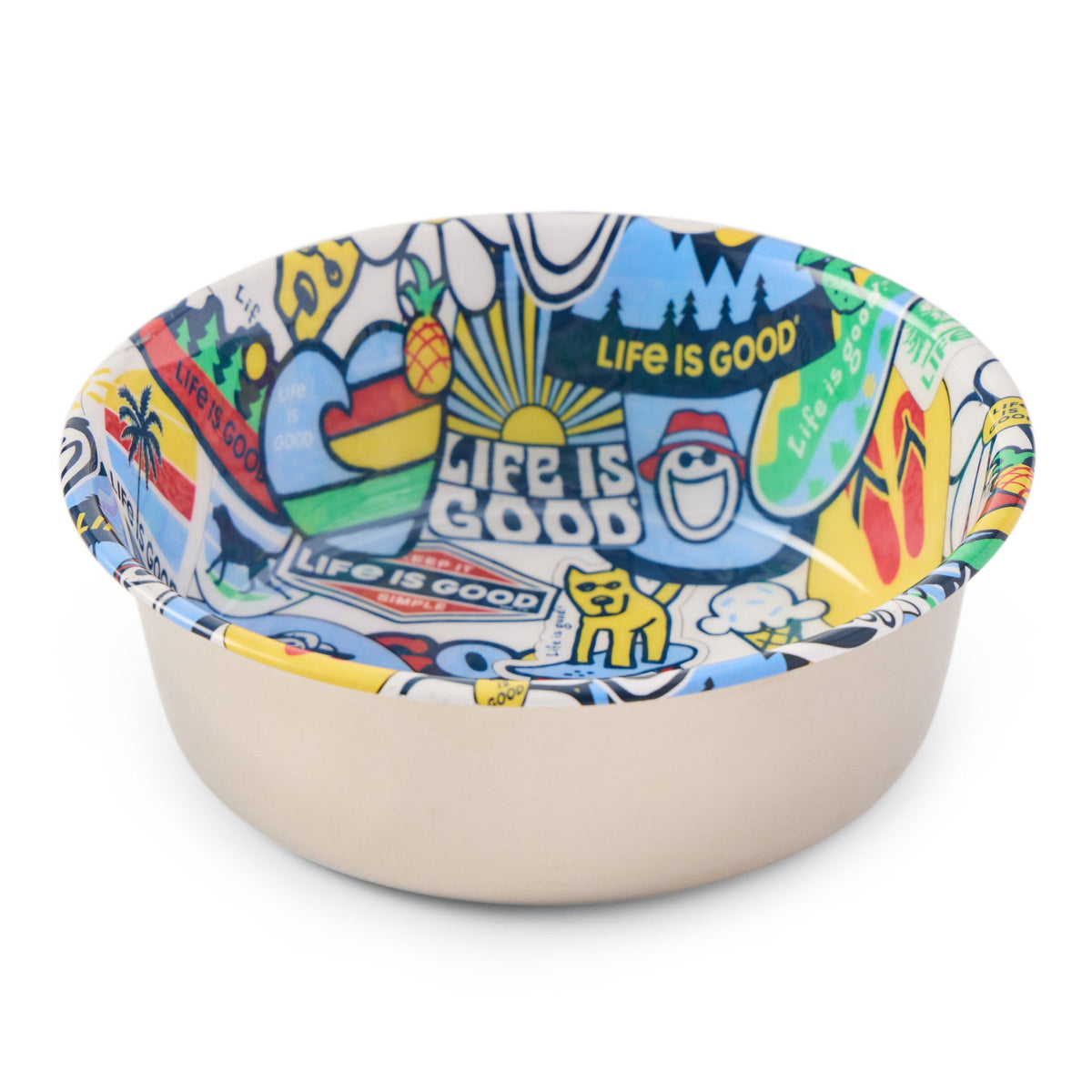 Sticker Collage Stainless Steel Dog Bowl
