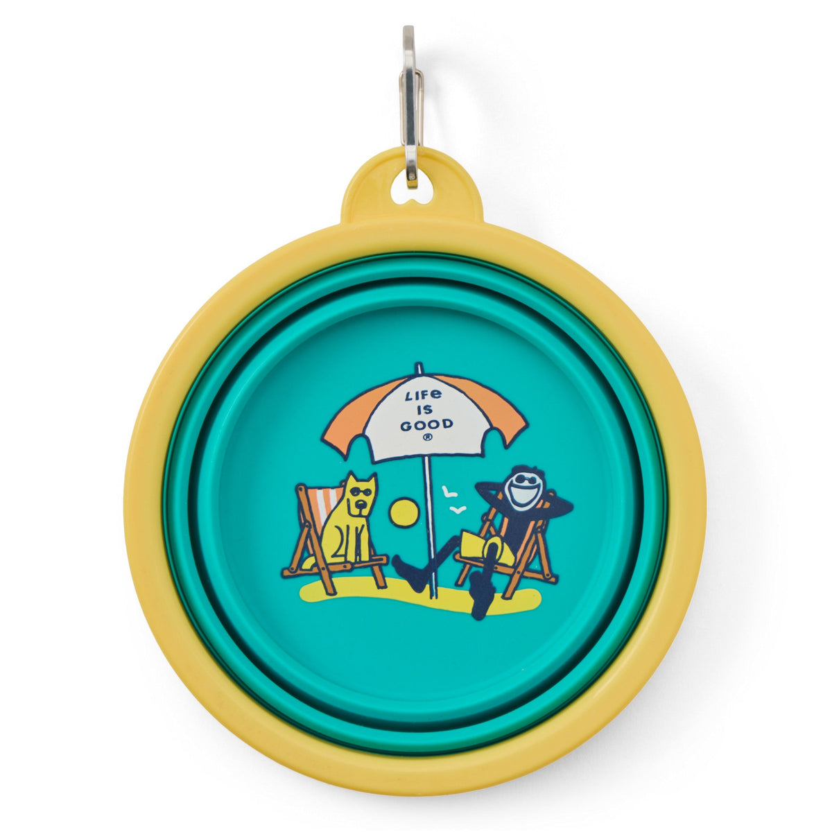 Jake & Rocket Good Times Beach Silicone Travel Dog Bowl
