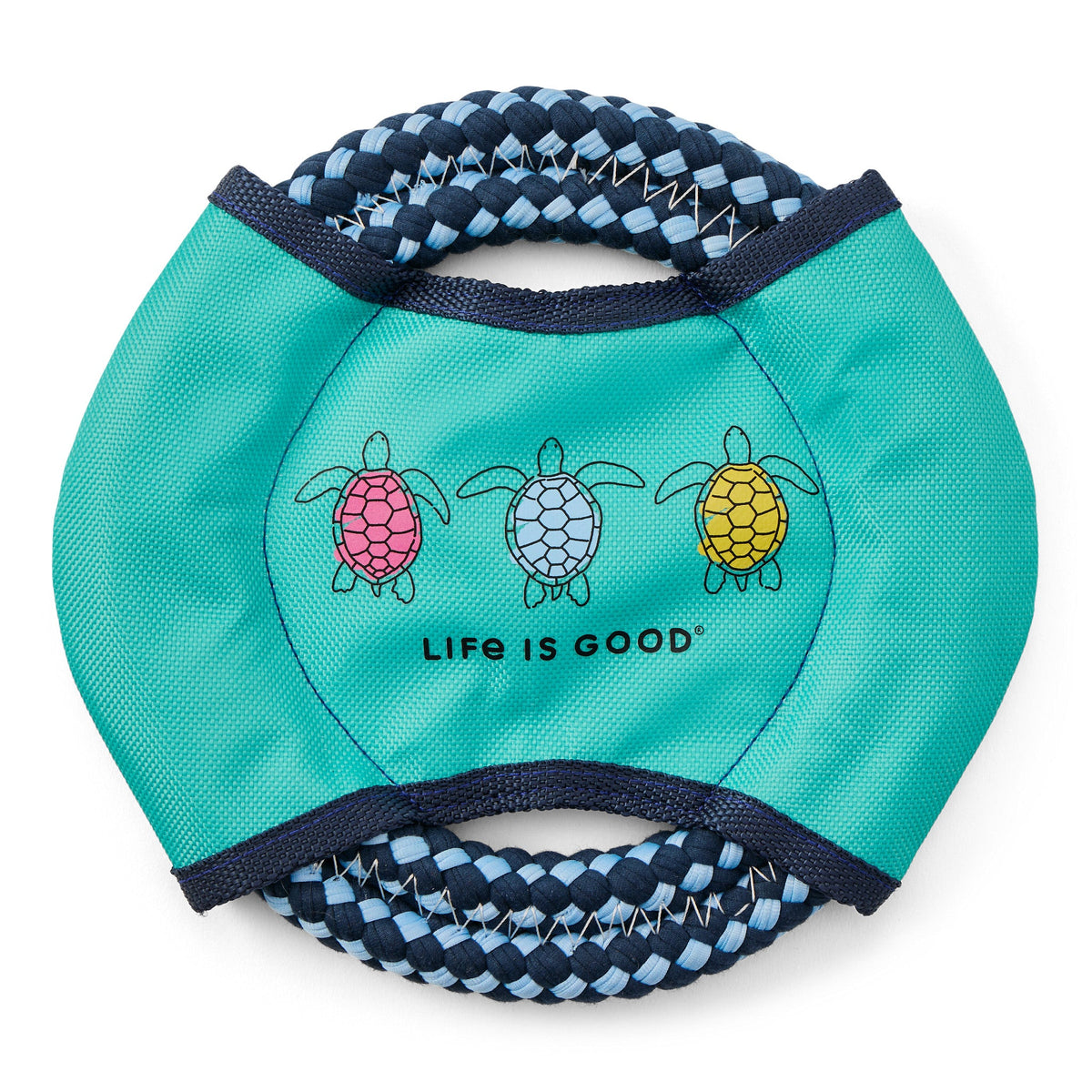 Three Turtles Double Rope Disc Dog Toy