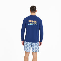Men's Life is Good Stack Long Sleeve Rashguard