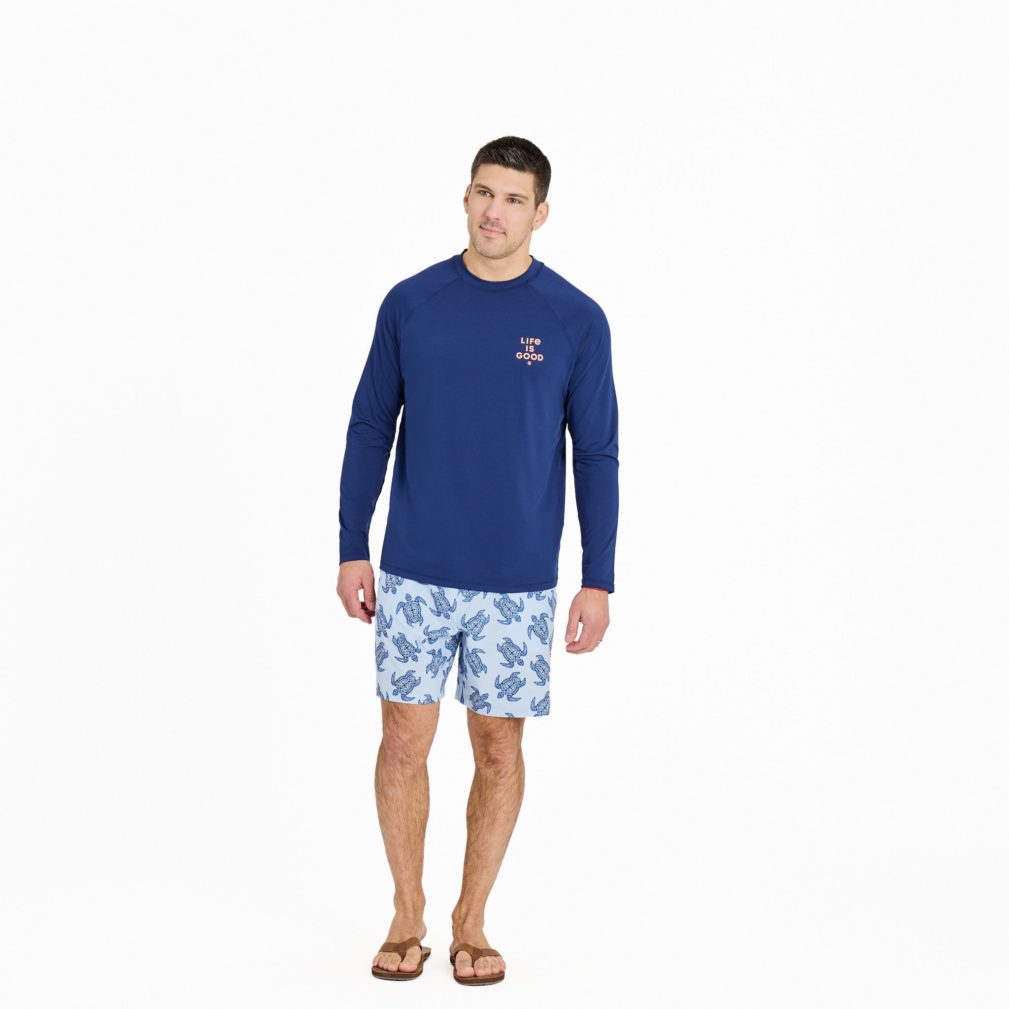 Men's Life is Good Stack Long Sleeve Rashguard